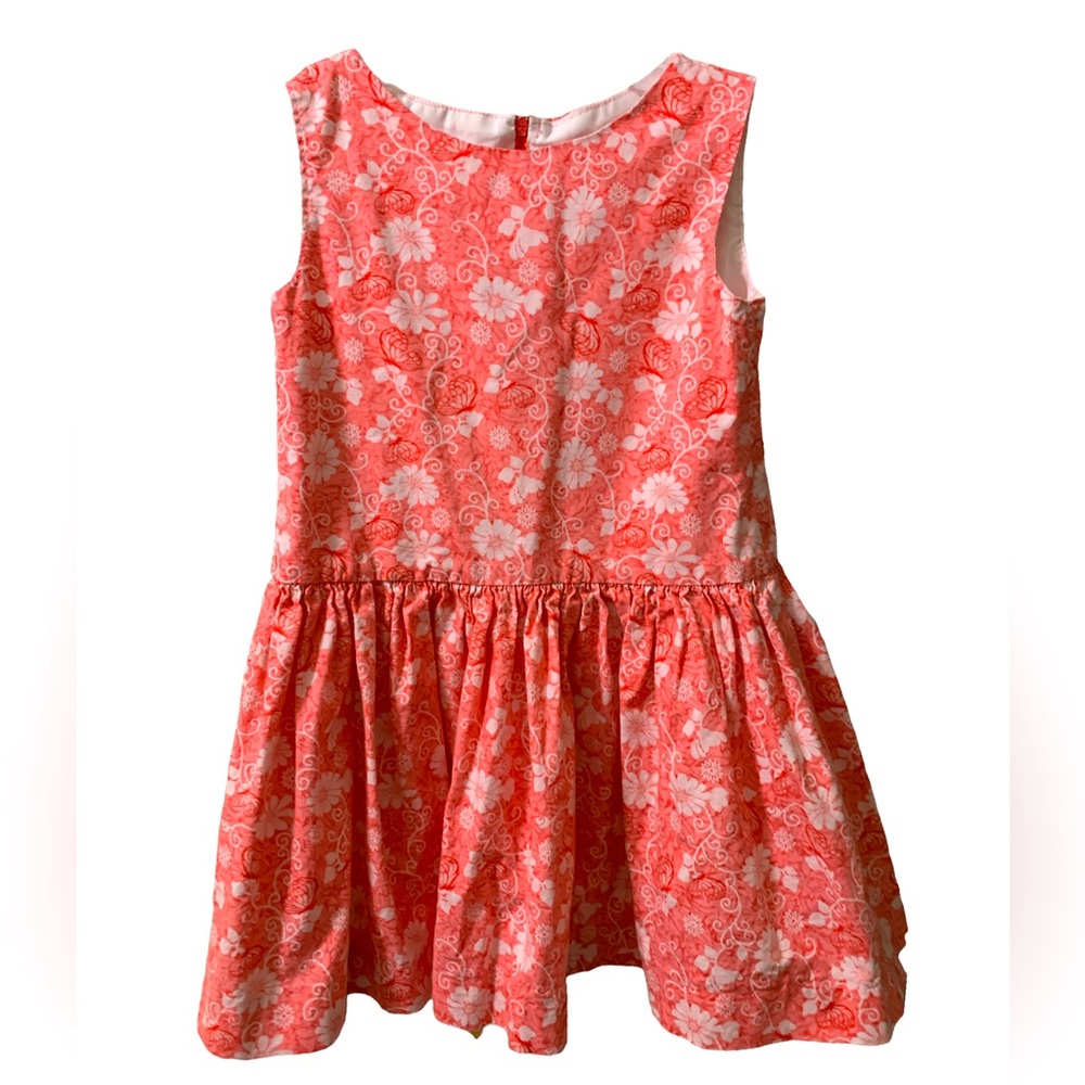 Girls Coral floral dress